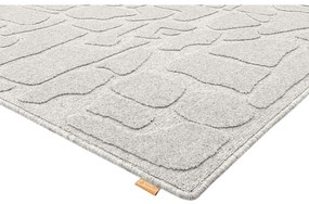 Világosszürke gyapjú szőnyeg 133x190 cm Morphic Dunes – Agnella