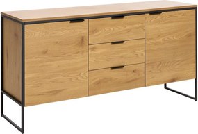 Natúr színű komód tölgyfa dekorral 155x81x45 cm Cesura – Unique Furniture