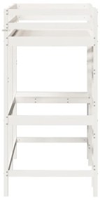 fehér tömör fenyőfa galériaágy íróasztallal 75 x 190 cm