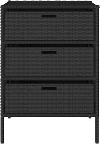vidaXL fekete polyrattan kerti tárolószekrény 55 x 59 x 80 cm