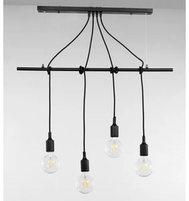 ONLI - Csillár zsinóron WIRE 4xE27/15W/230V fekete