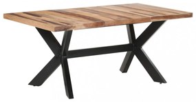 tömör fa étkezőasztal mézszínű felülettel 180 x 90 x 75 cm