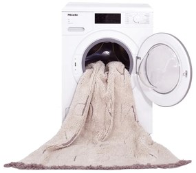 Krémszínű mosható kézi szövésű pamut gyerek szőnyeg 120x160 cm ABC – Lorena Canals