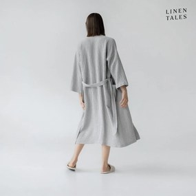 Világosszürke fürdőköpeny L/XL Honeycomb – Linen Tales