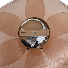 Design mennyezeti lámpa sötét bronz borostyán színű bordázott üveggel - Kemner