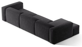 Sötétszürke kordbársony sarokkanapé (bal oldali-heverő résszel) Bergano – Cosmopolitan Design