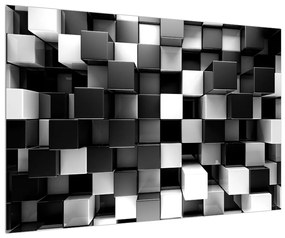Absztrakt fekete-fehér kép-kockák (90x60 cm)