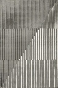 Modern Puha Szőnyeg Szürke Krém Csíkos, Mint A Victoria Lamellák 140x190 cm