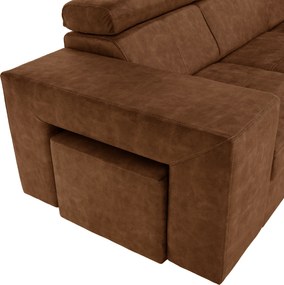 Ülőgarnitúra, barna, jobbos, MALAGA