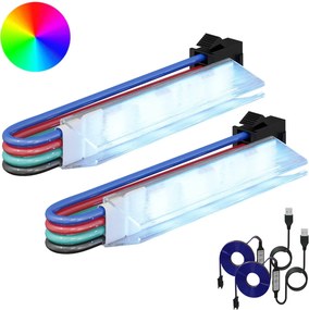 vidaXL LED szalag 2 pcs Fekete és Fehér 1745 mm Réz és műanyag