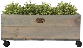 Gurulós virágláda borovi fenyőfából, szélesség 59 cm - Esschert Design