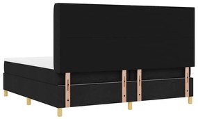 Box Spring ágy matracmal fejtámlával Fekete 200 x 200 cm szövet