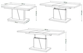 NINO fehér, kihúzható, emelhető lapos konferencia- és étkezőasztal