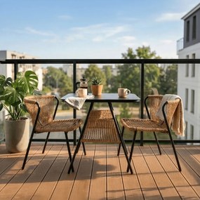 Kerti bútor szett barna/fekete színben – TRISTE