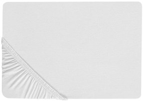 Fehér pamut gumis lepedő 90 x 200 cm HOFUF Beliani