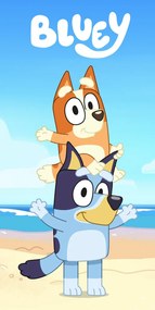 Bluey Coastal Fun fürdőlepedő, strand törölköző 70x140cm