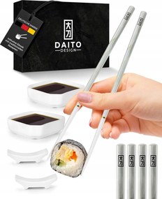 Sushi pálcikák Daito Design márvány fehér ajándék szett 2db 2 személyes