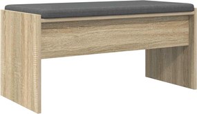 vidaXL Előtér pad párnával Sonoma tölgy 83 x 38 x 40 cm