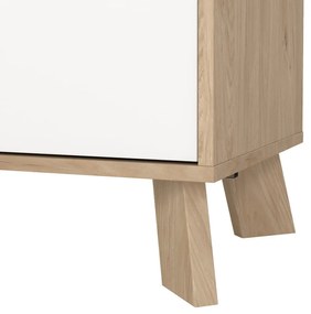 Fehér-natúr színű komód tölgyfa dekorral 99x73x39 cm Ikast – Tvilum