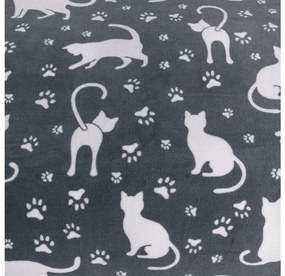 Mikroplüss ágynemű WHITE CATS szürke Ágyneműhuzat mérete: 2 ks 70 x 90 cm | 200 x 220 cm