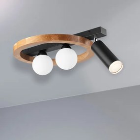 Spotlámpa OTIS 2xG9/5W/230V + 1xE27/15W/230V tölgy