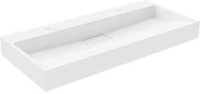 Mexen Ava pultra szerelhető konglomerát mosdókagyló 2 csaplyuk 100 x 46 cm, Fehér - 23011002