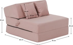 Összecsukható matrac/fotel, 2v1, rózsaszín, PELOS