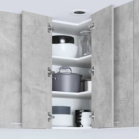 Függő szekrény Riga Beton szürke és fehér 57 x 57 x 80 cm