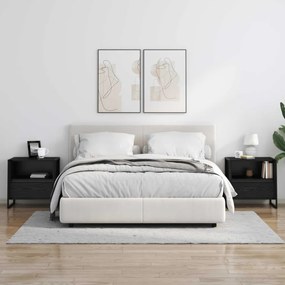 vidaXL Éjjeli asztal 2 pcs Fekete tölgy 50 x 39,5 x 50 cm Faanyag
