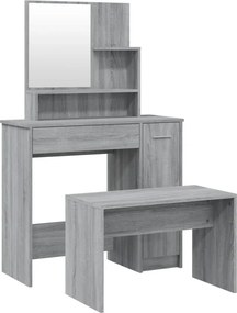 vidaXL szürke sonoma színű fésülködőasztal-szett 86,5 x 35 x 136 cm