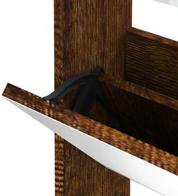 füstös tölgy 3 szintes cipőszekrény tükörrel 63 x 17 x 102,5 cm