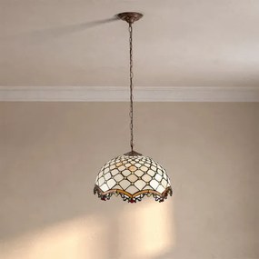BRILAGI - Tiffany vitrázs csillár láncon IVORY 1xE27/60W/230V Ø 40 cm