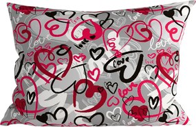 Polipamut párnahuzat STREET LOVE POLY 70x90 cm, szürke