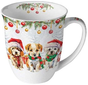 Kutyás karácsonyi porcelán bögre Karácsonyi Mancsok