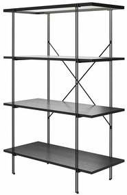 Fekete könyvespolc tölgyfa dekorral 79x117 cm Wainwright - Queer Eye