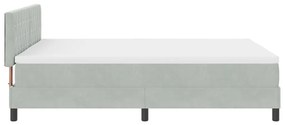 Boxspring Ágy Matrac Tiszta Szürke 140x190 cm Bársony