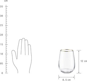 TOUCH OF GOLD vizespohár aranyszegéllyel, 590 ml