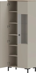 Vitrin, szürkésbarna Taupe/silverjack tölgy, DOMCA 1D1W