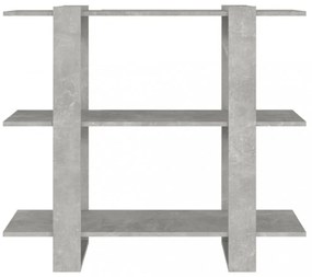 betonszürke könyvszekrény/térelválasztó 100 x 30 x 87 cm