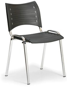 SMART műanyag szék - króm lábak, fekete