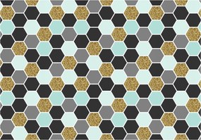 Fotótapéta Hatszögek csillámokkal Geometrikus minimalizmus 312x219 +ragasztó
