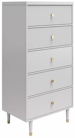Világosszürke magas komód 70x141 cm Elizabeth – CosmoLiving by Cosmopolitan