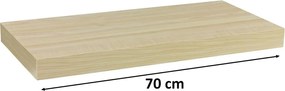 Fali polc STILISTA® Volato 70 cm - fa világos