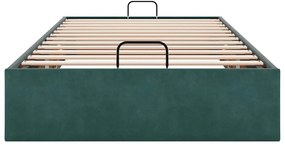 Ottomán ágykeret matrac nélkül Sötétzöld 90x190 cm Velvet