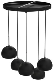 Csillár zsinóron COOL 5xE27/60W/230V fekete