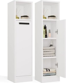 MEXY 1D fürdőszoba szekrény 25.5x24x102 cm, fehér-fekete