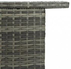 szürke polyrattan kerti bárasztal 120 x 55 x 110 cm