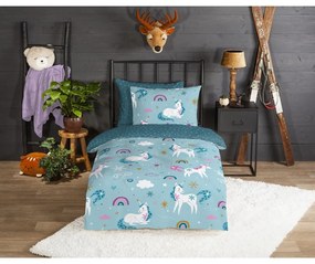 Egyszemélyes flanel gyerek ágyneműhuzat 140x200 cm Snowycorn – Good Morning