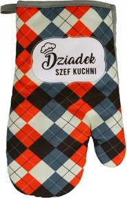 Konyhai kesztyű 17x28 narancssárga szürke krémszínű nagypapa szakács