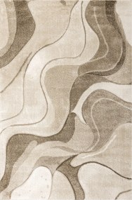 Szőnyeg Barna Kasmír Vastag Sűrű Puha Hullámok Vonalak Nappali Kandy 140x190 cm